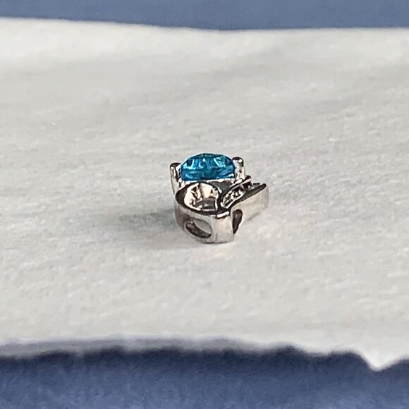 Natural Blue Topaz w/ Diamond Halo Womens Necklace Pendant 925 Sterling Silver - Picture 6 of 12